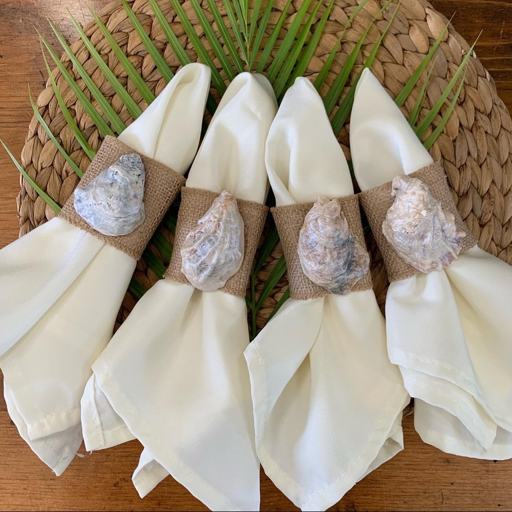 Oyster Shell Napkin Rings (4 per order)